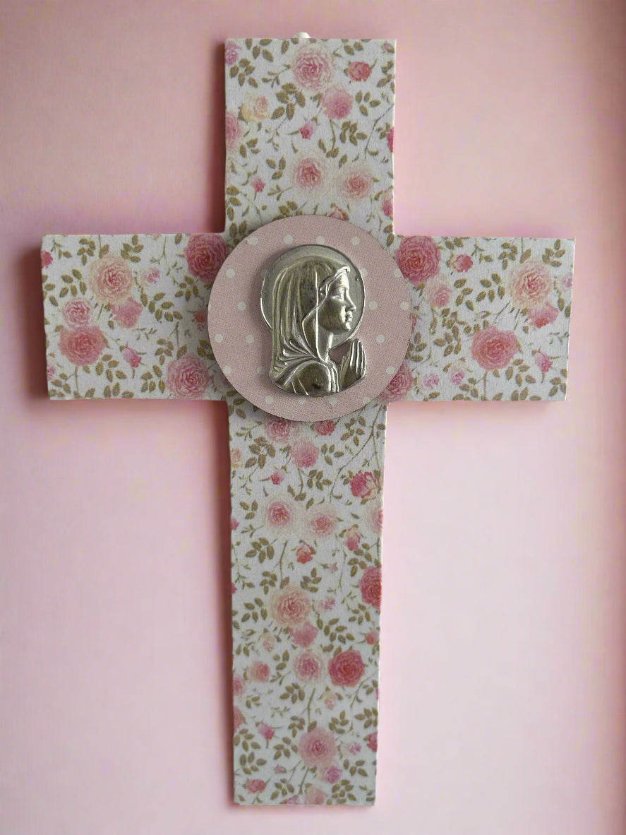 Cross with flowers and Medal
