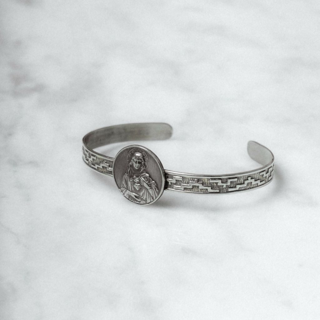 Immaculate Heart of Mary Cuff Bracelet 0.2 in.