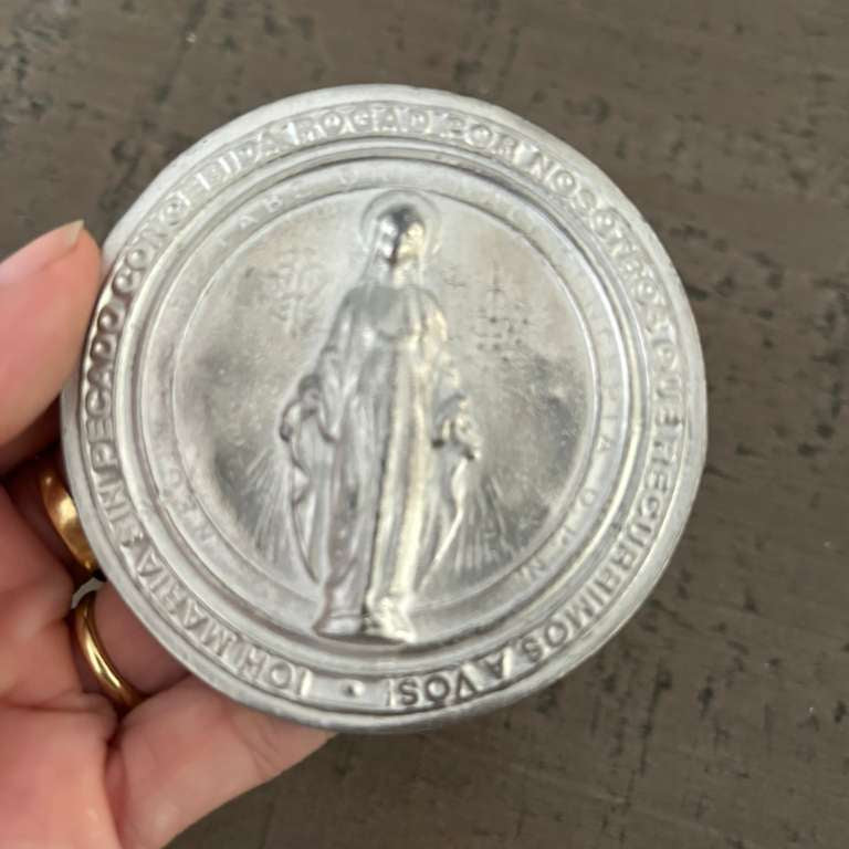 Extra-Large Miraculous Medal Wall Medallion (Silver-Plated Metal