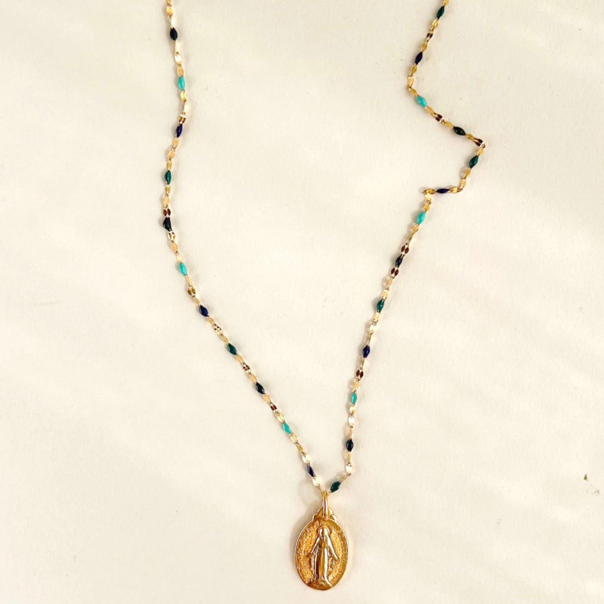 Miraculous Medal Beaded Necklace