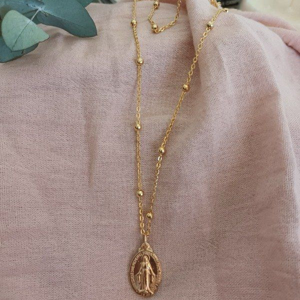 Miraculous Medal in satellite necklace