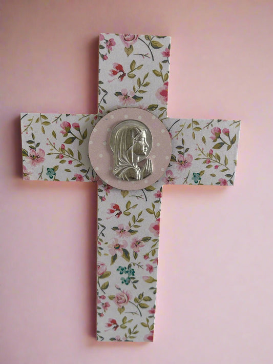 Cross with flowers and Medal