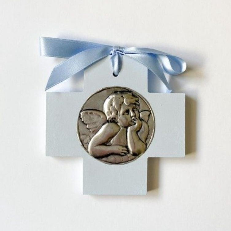 Cross for crib - blue