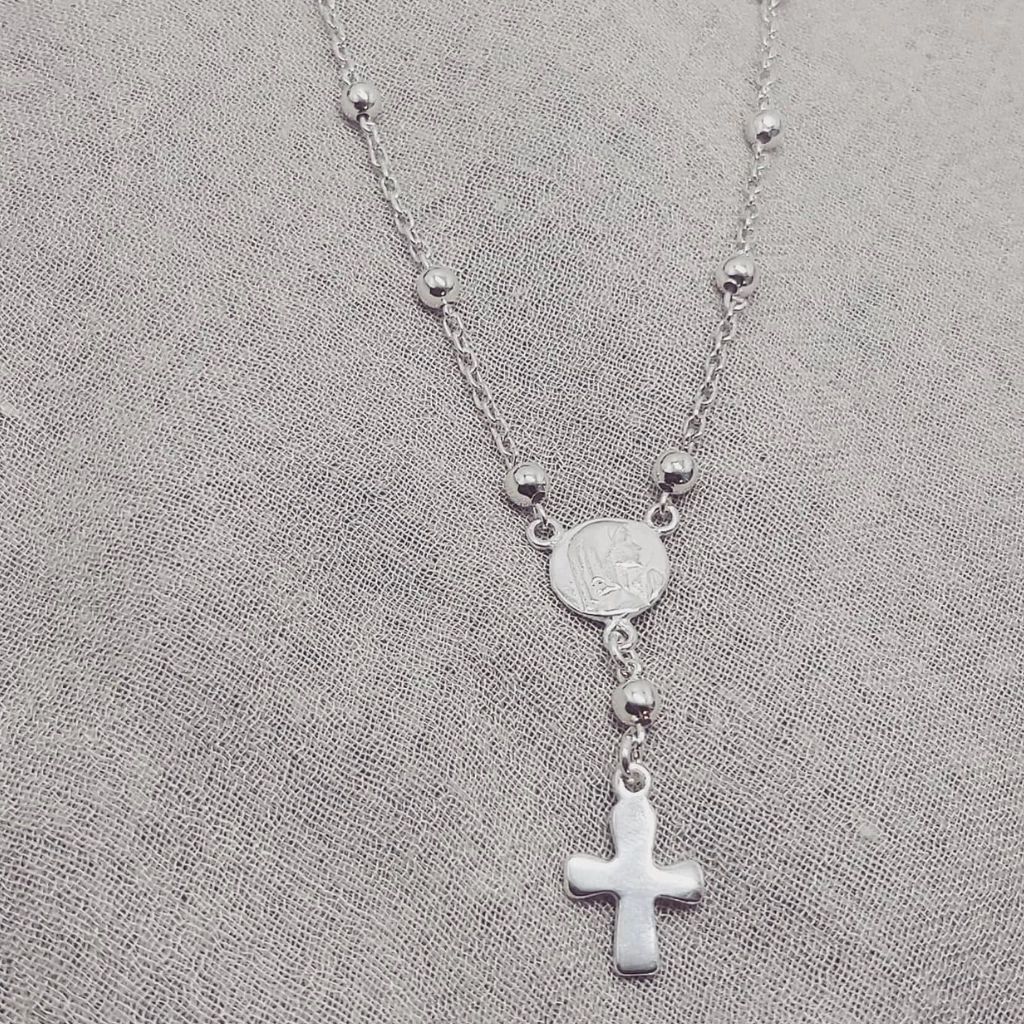 Silver Decade Rosary Necklace