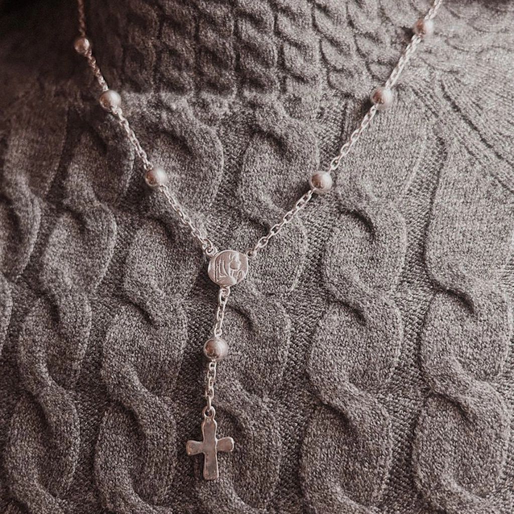 Silver Decade Rosary Necklace