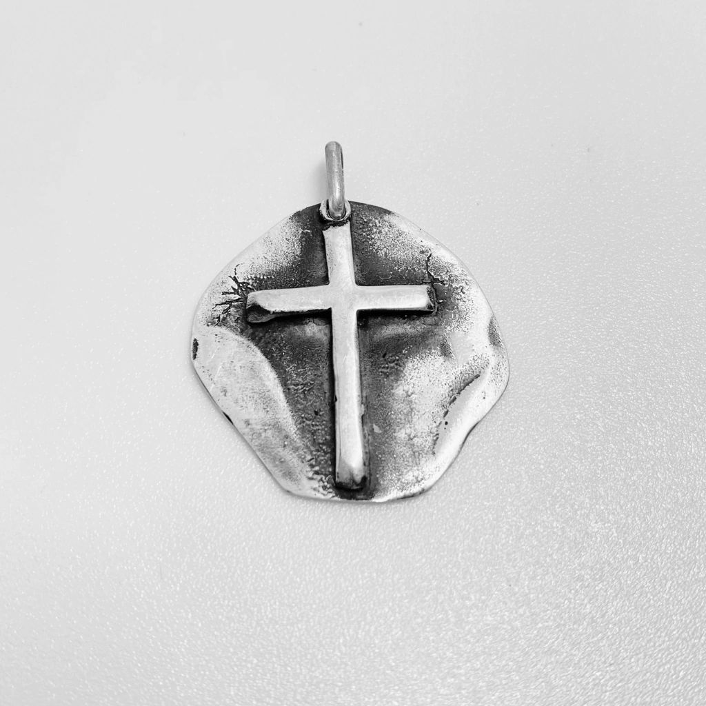 Cross Pendant with Bent Tips and Silver Chain