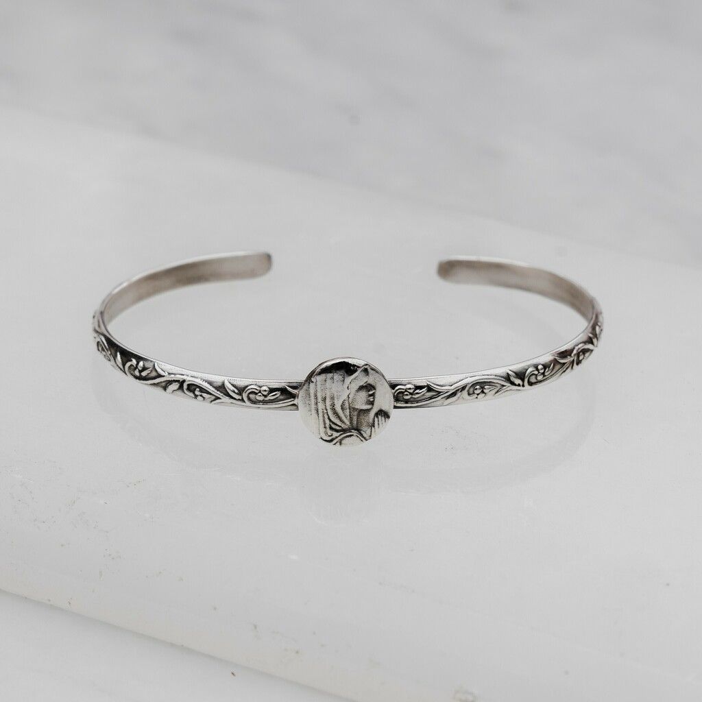 Young Virgin Mary Cuff Bracelet 0.12 in.