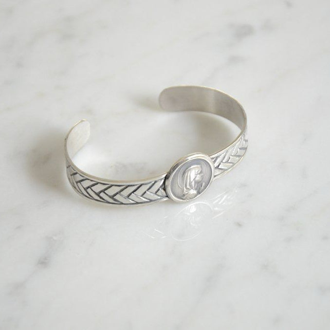 Young Virgin Mary Cuff Bracelet 0.4 in.