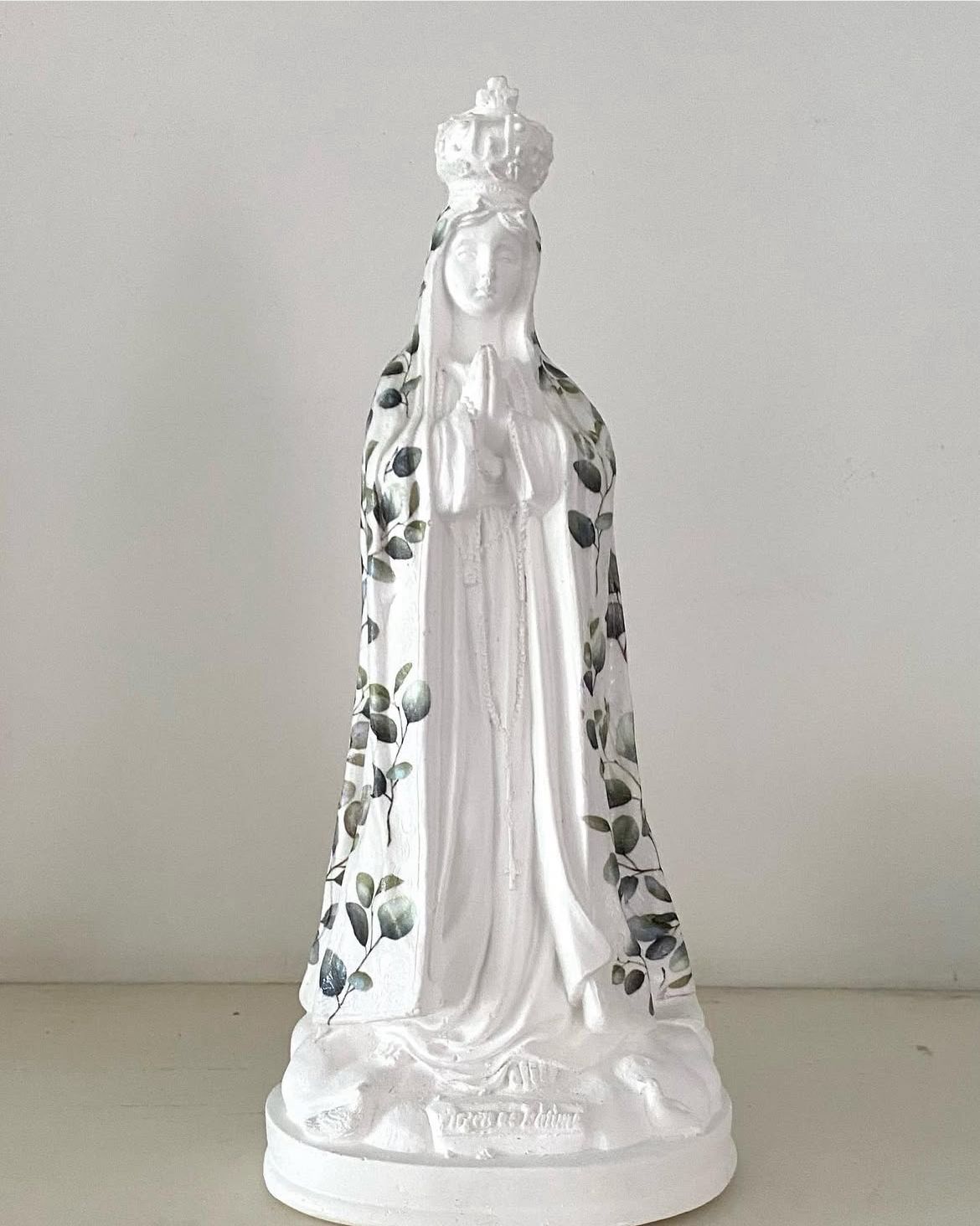 Our Lady of Fatima with eucalyptus print -large