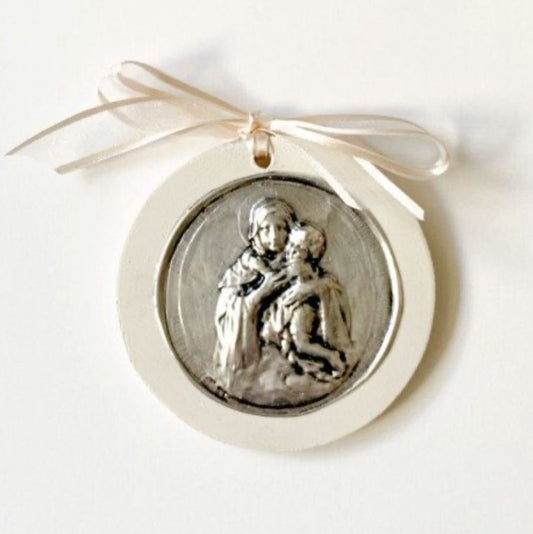 Virgin with Child Medallion for crib