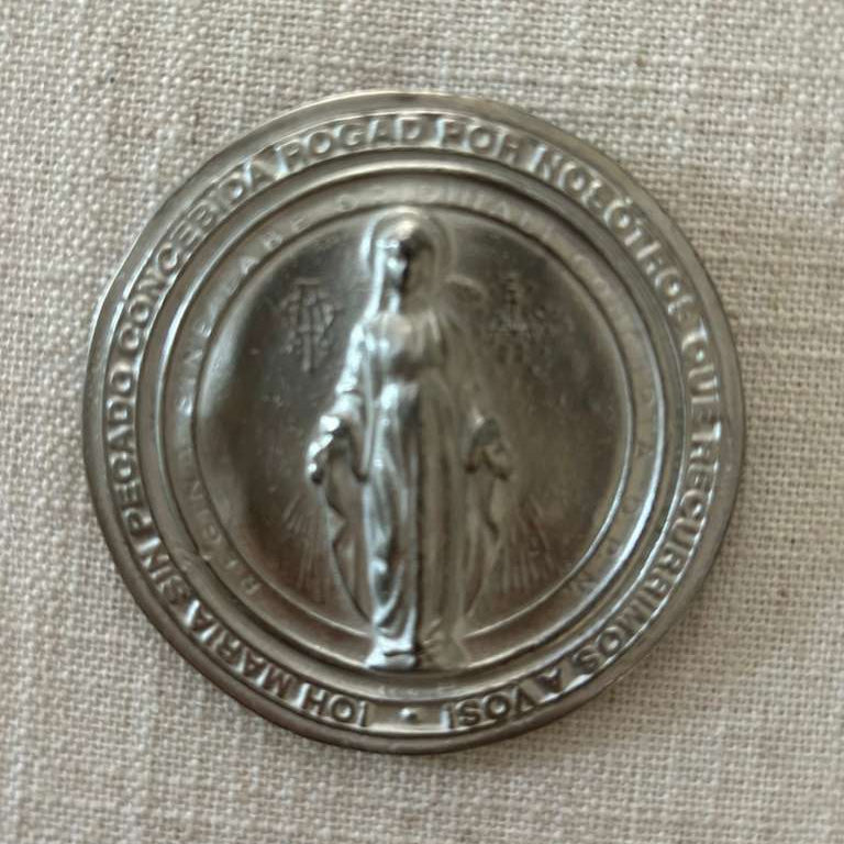 Extra-Large Miraculous Medal Wall Medallion (Silver-Plated Metal