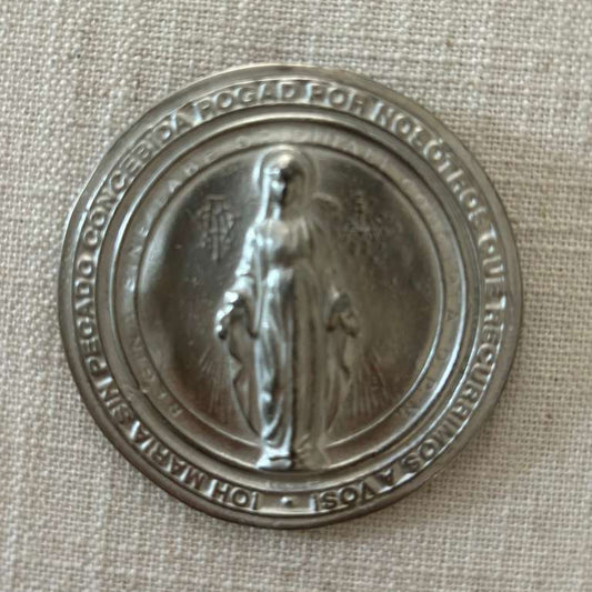 Extra-Large Miraculous Medal Wall Medallion (Silver-Plated Metal