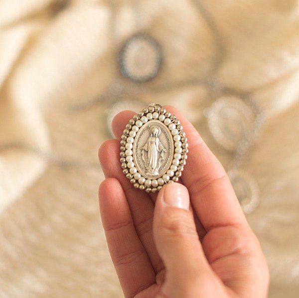 Miraculous Virgin oval medal