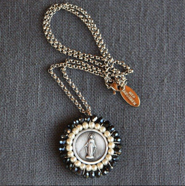 Miraculous Virgin round medal