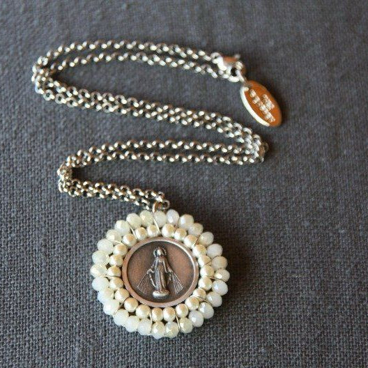 Miraculous Virgin round medal