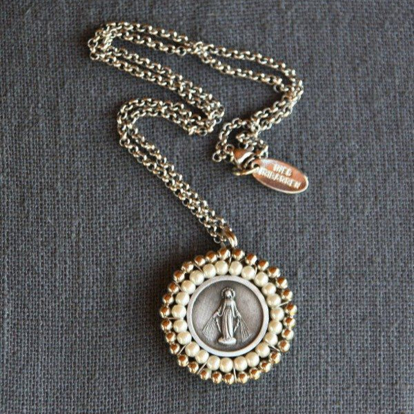 Miraculous Virgin round medal