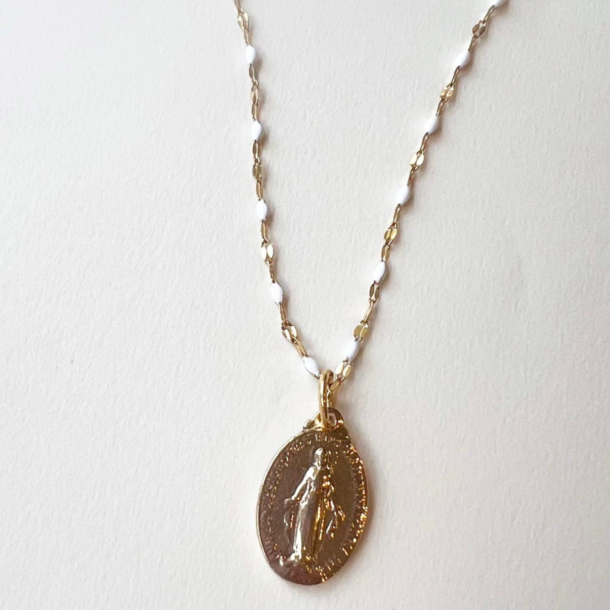Miraculous Medal Beaded Necklace