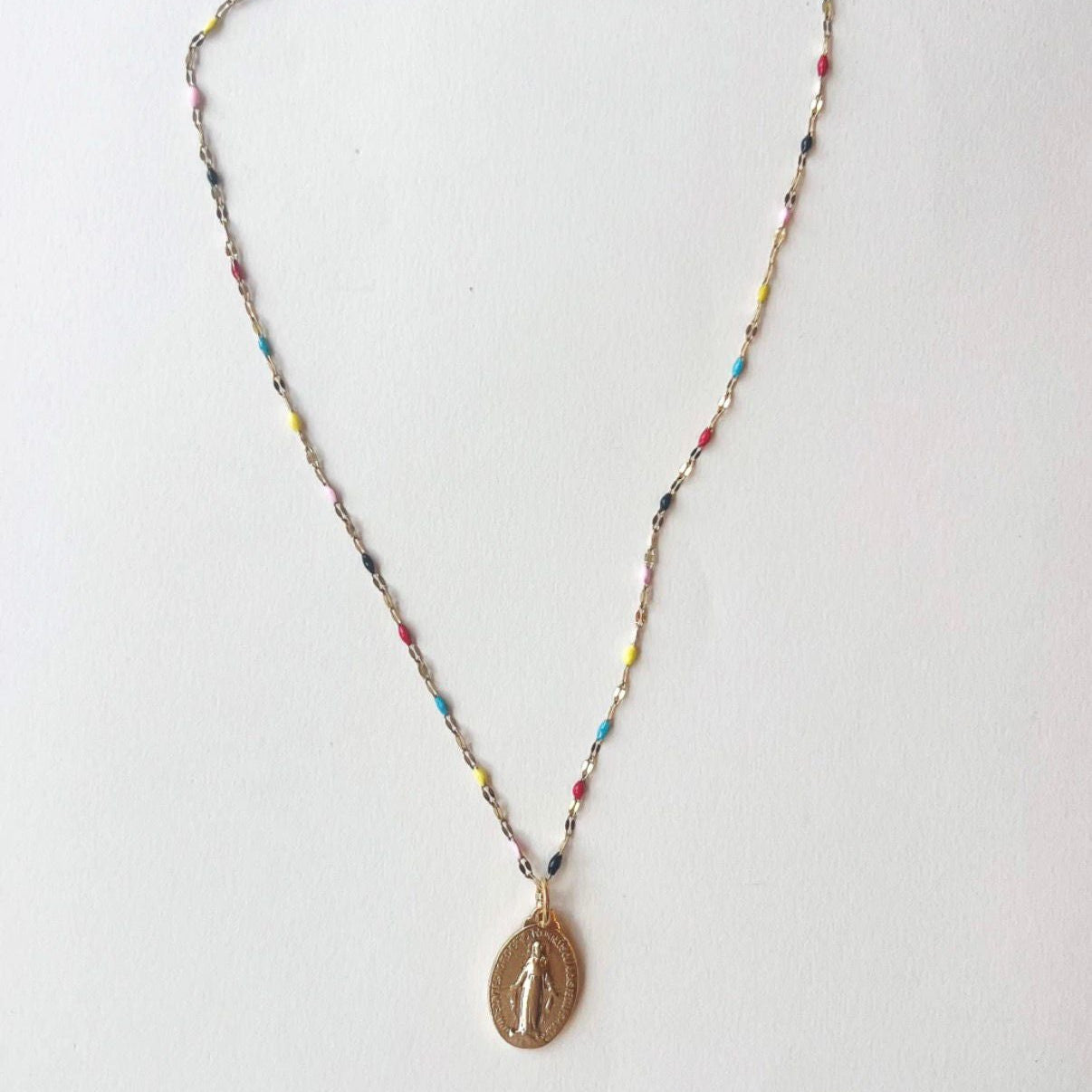 Miraculous Medal Beaded Necklace