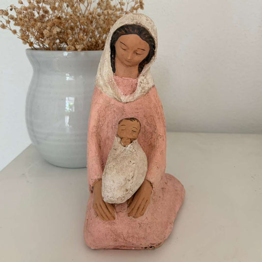 Virgin with Child on her Lap - Pink