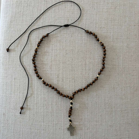 Wooden and Sterling Silver Rosary