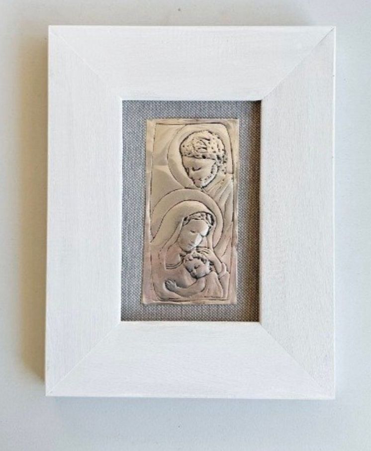 Holy Family frame with fabric