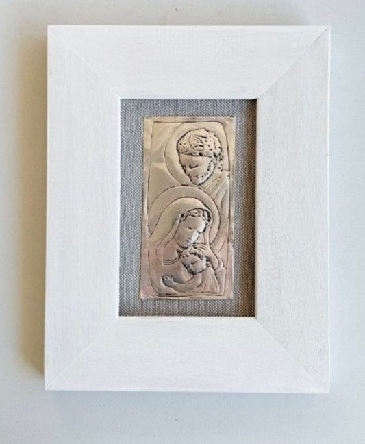 Holy Family frame with fabric