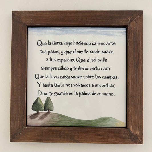 Irish Blessing tile with wooden frame